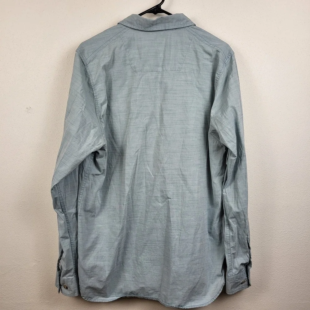 The North Face Mens Large Light Blue Utility Button Down Shirt Hiking Outdoor